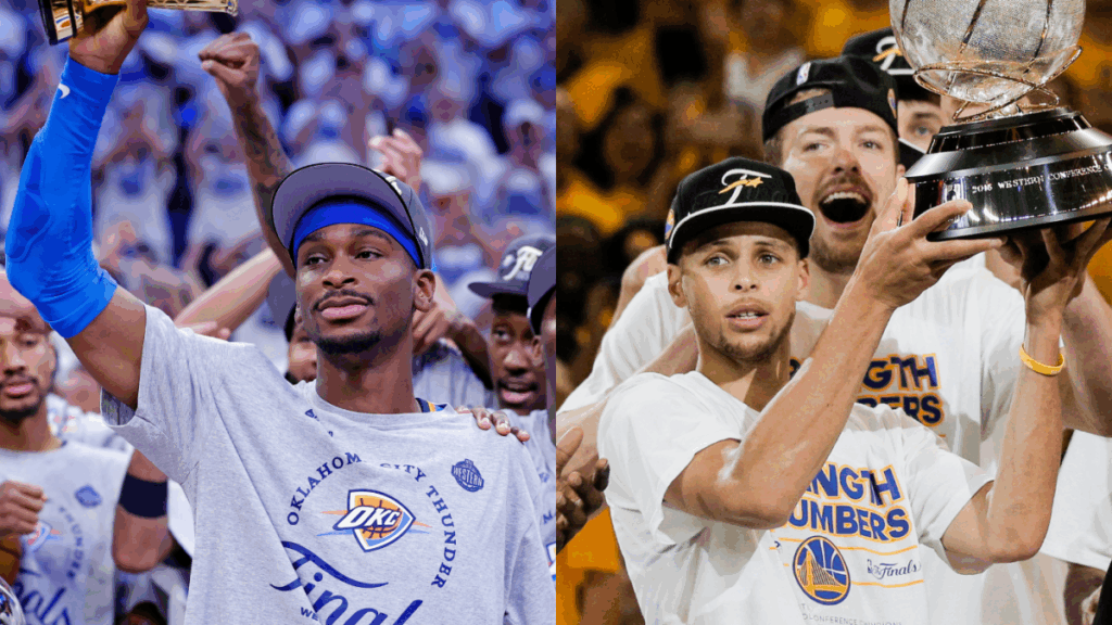 2025 Thunder che sembra un'immagine speculare di Warriors 2015 mentre mettono in vista sul primo campionato NBA