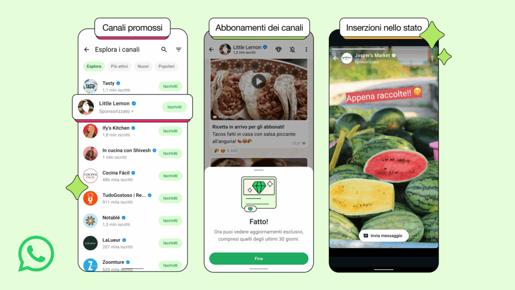 SU Whatsapp Arrivano le Publicità Ei Canali Sponsorzati pubblicita whatsapp