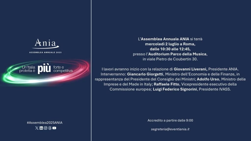 A Roma l'appuntamento con l'assemblea annuale Ania - Notizie