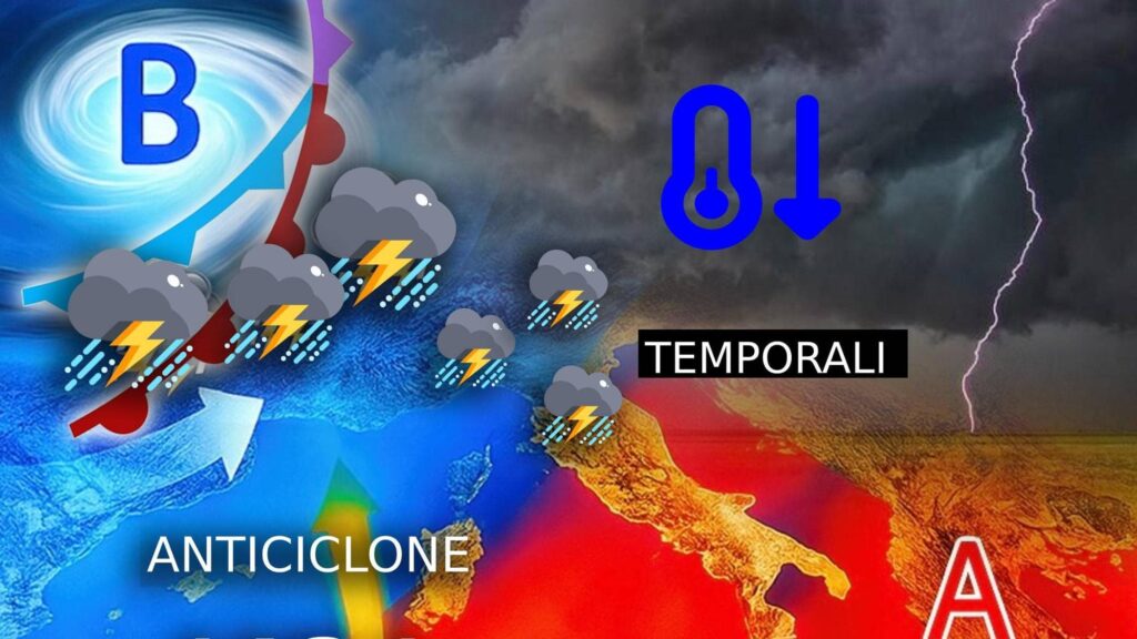 Previsioni meteo, anticiclone ko; forti temporali in arrivo con rischio grandinate