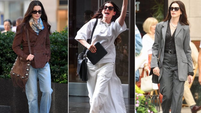 i nuovi look di Anne Hathaway dal set i nuovi look di Anne Hathaway dal set