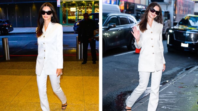 il power suit di Emily Ratajkowski è favoloso il power suit di Emily Ratajkowski è favoloso