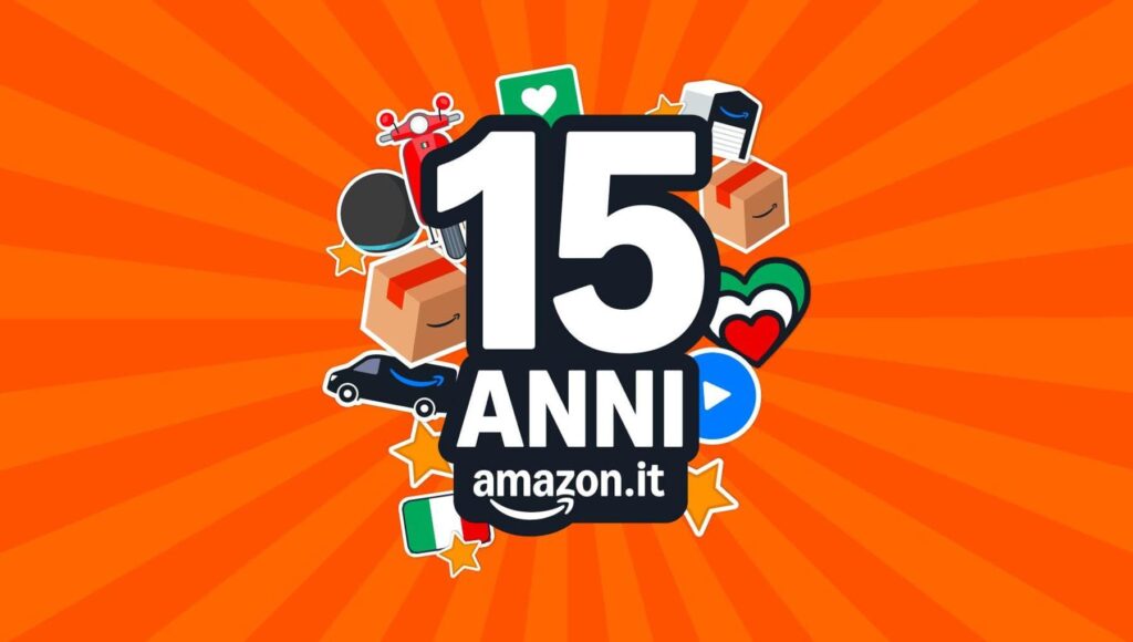 Amazon FesteGia 15 Anni in Italia Con Offertte Speciali E COCorsi A Premi Amazon FesteGia 15 Anni in Italia Con Offertte Speciali E COCorsi A Premi