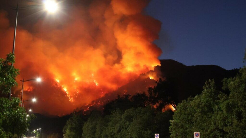 Fiamme sul Vesuvio, si estende il fronte del fuoco - Notizie