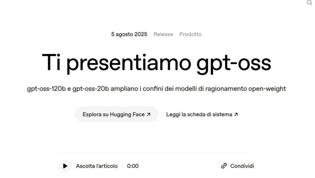 GPT-OSS com'è il modello “Open-weight” (Che non Vuol Dire Affatto Open Source) Di Openai