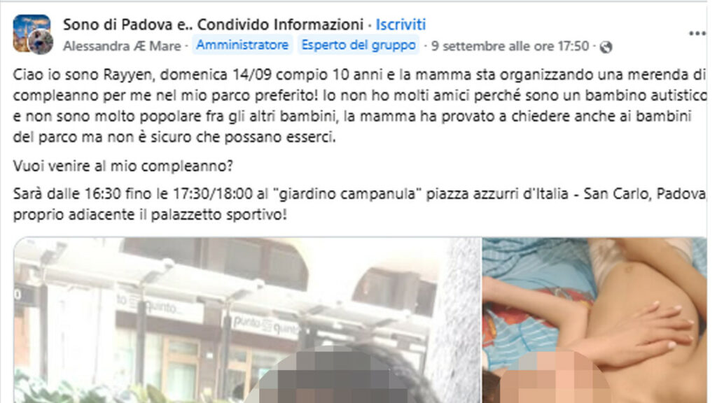 Bimbo autistico compie 10 anni,mamma invita tutta Padova a festa - Notizie