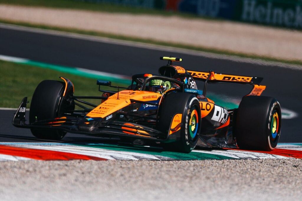 F1. GP Monza: Norris vola in FP3 davanti a Leclerc a 21 millesimi. Ferrari aggressiva con ala scarica - Formula 1