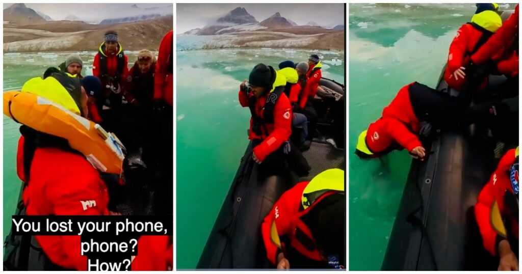 Turista si tuffa nell'Oceano Artico per recuperare il telefono caduto | Il Fatto Quotidiano